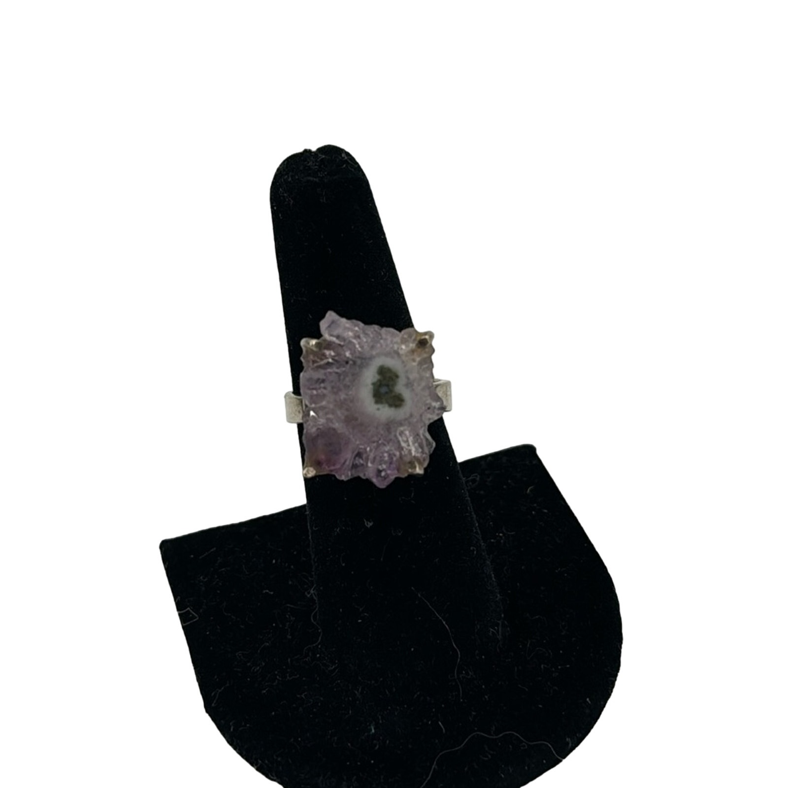 Raw Amethyst Sterling Silver Adjustable Ring